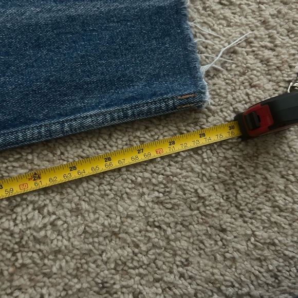 Moussy Vintage Straight Leg Jeans in Mid Blue Distressed Denim - Picture 11 of 16